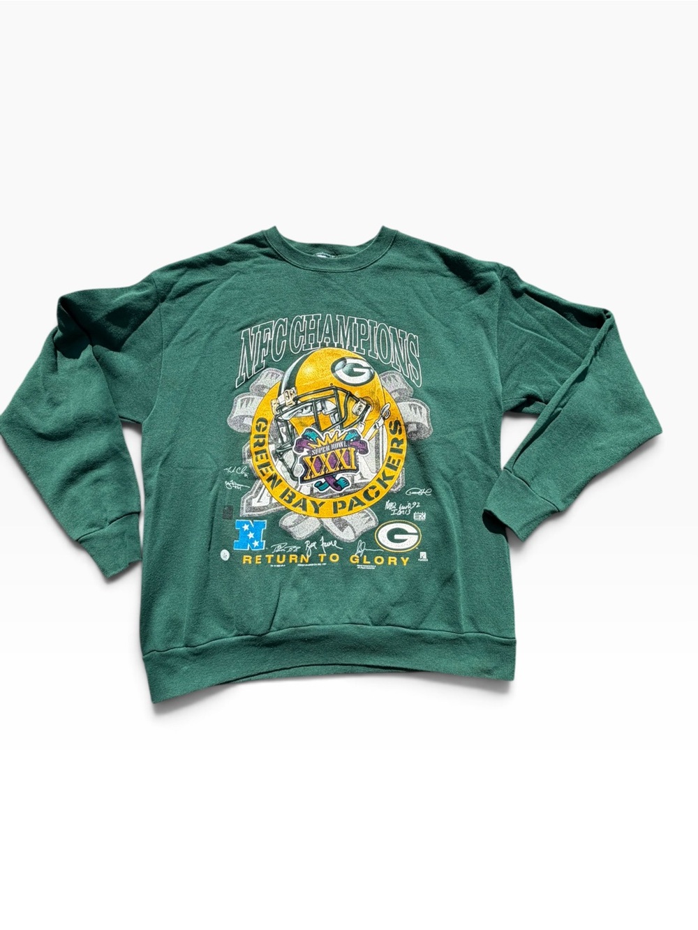 Vintage 1996 Green Bay Packers NFC Champions Super Bowl XXXI Sweatshirt XL